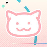 Profile picture for alstronya. An image of a pink cat with white fill on top of a pink, striped background.
